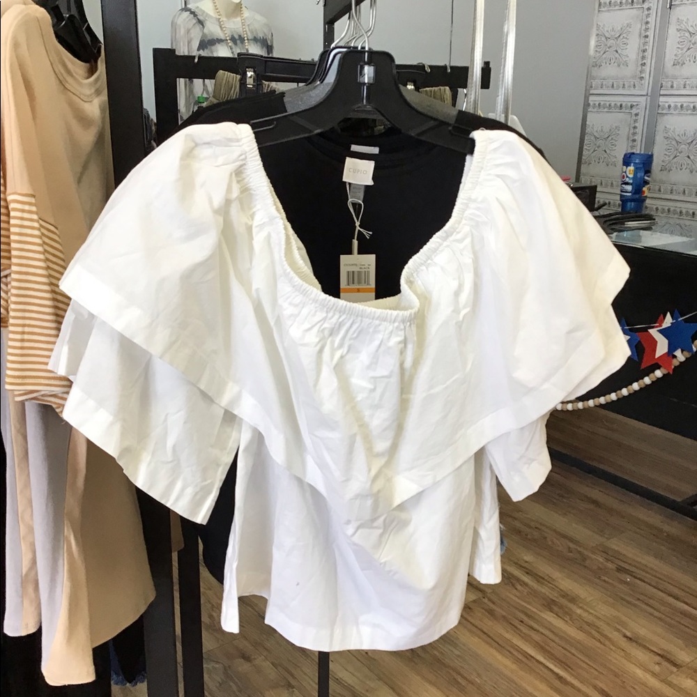 White Off The Shoulder Cropped Top
